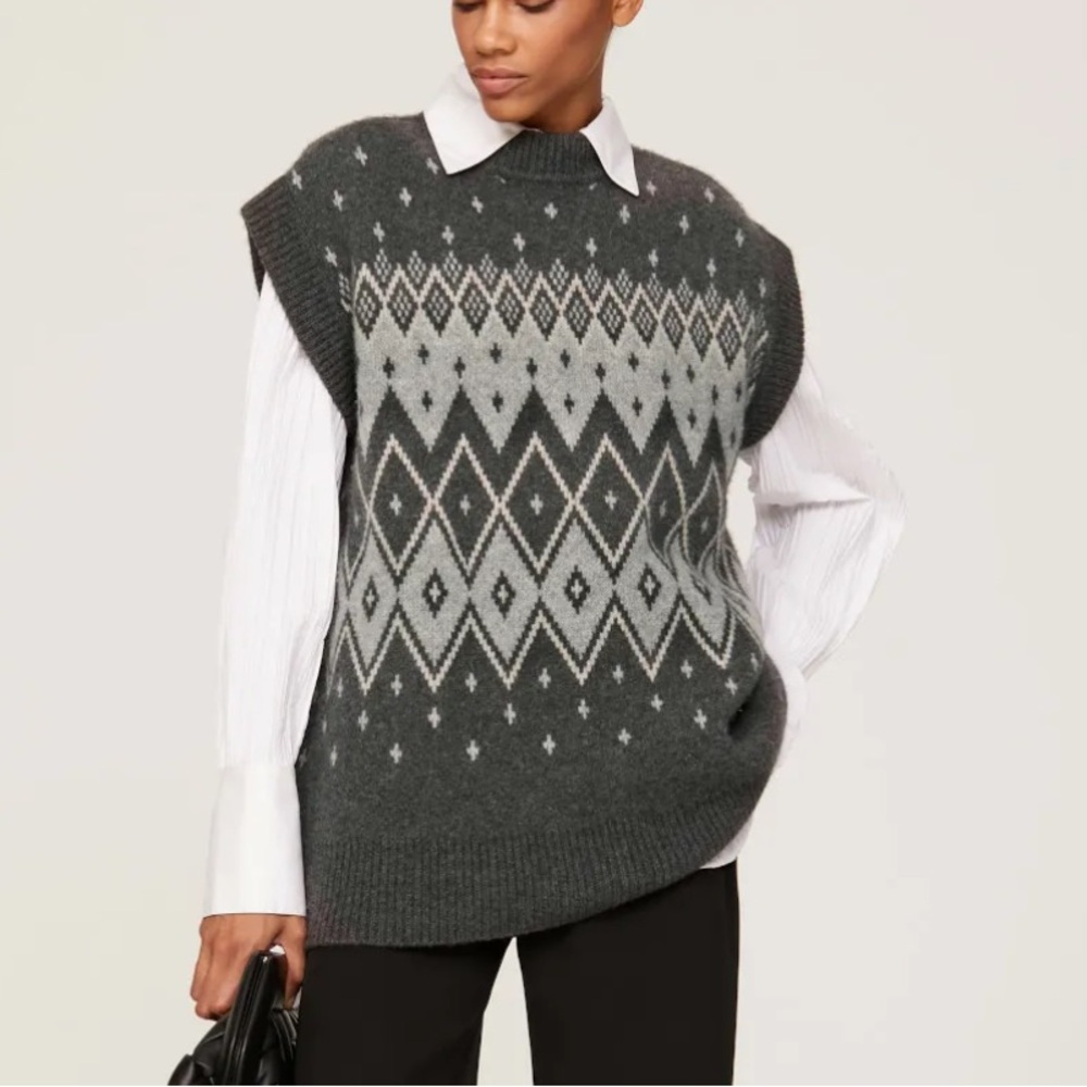 Co Collection Fair Isle Sweater Vest size M